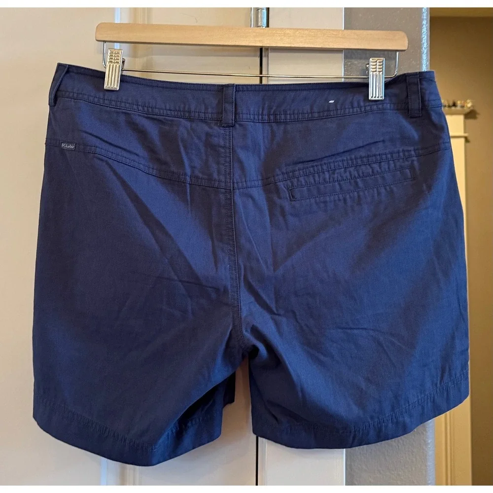 Columbia Women's Casual Navy Blue Hiking Cotton Shorts Size 10 Outdoor Gorpcore